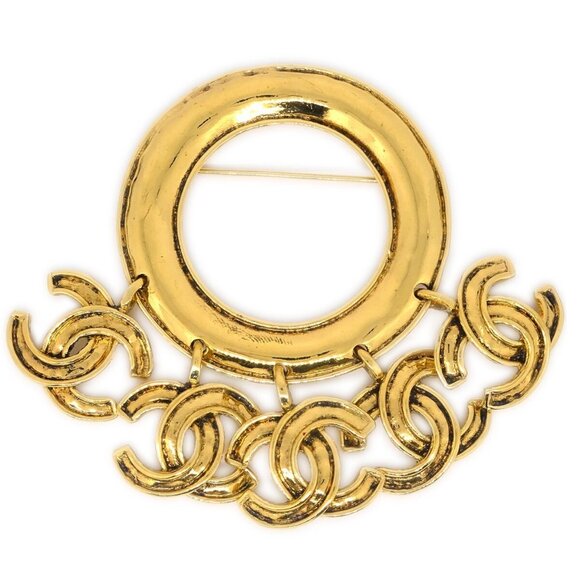 Chanel Hoop Brooch Pin Gold 94P 174447 - Picture 1 of 4
